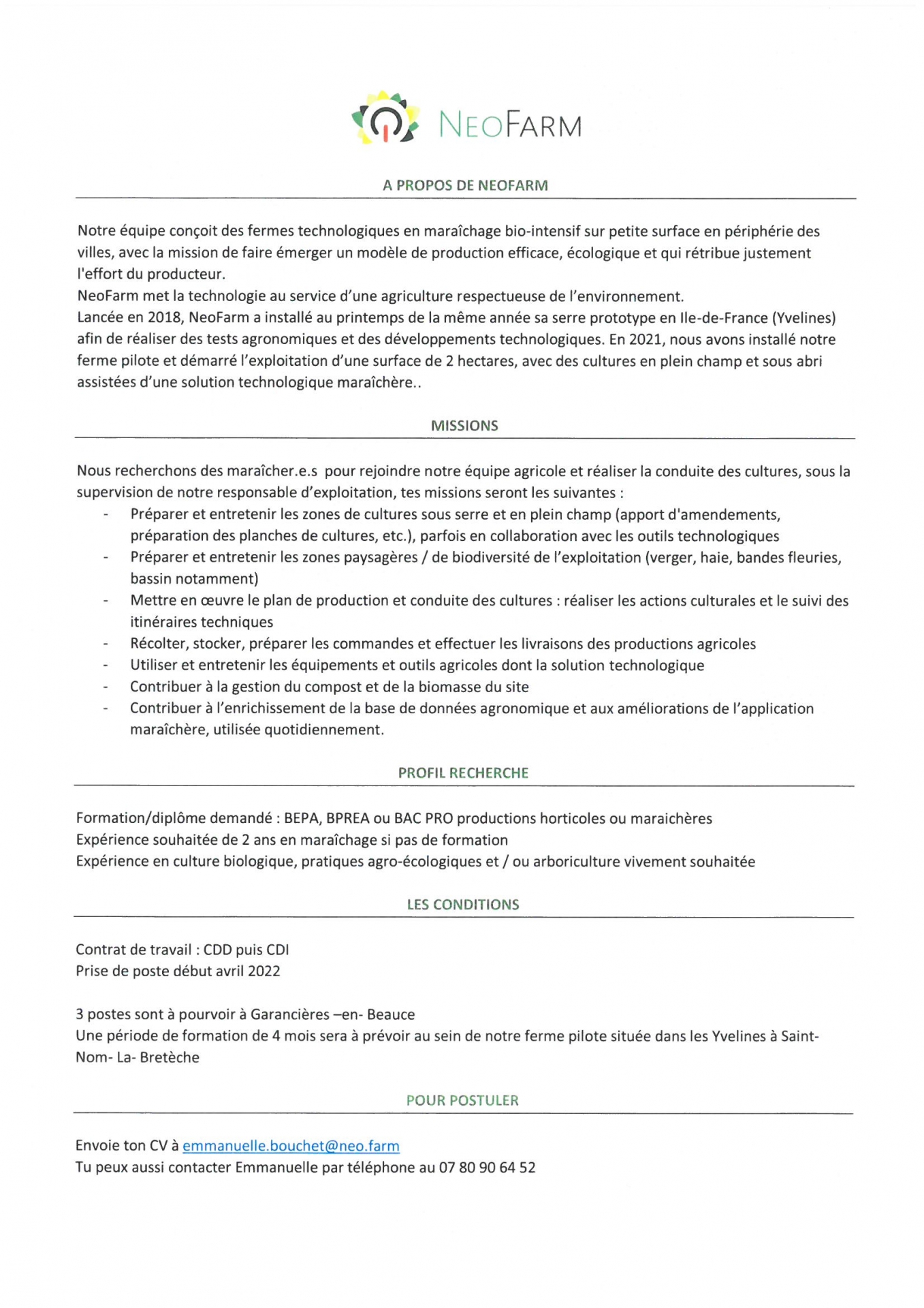 offre d'emplois