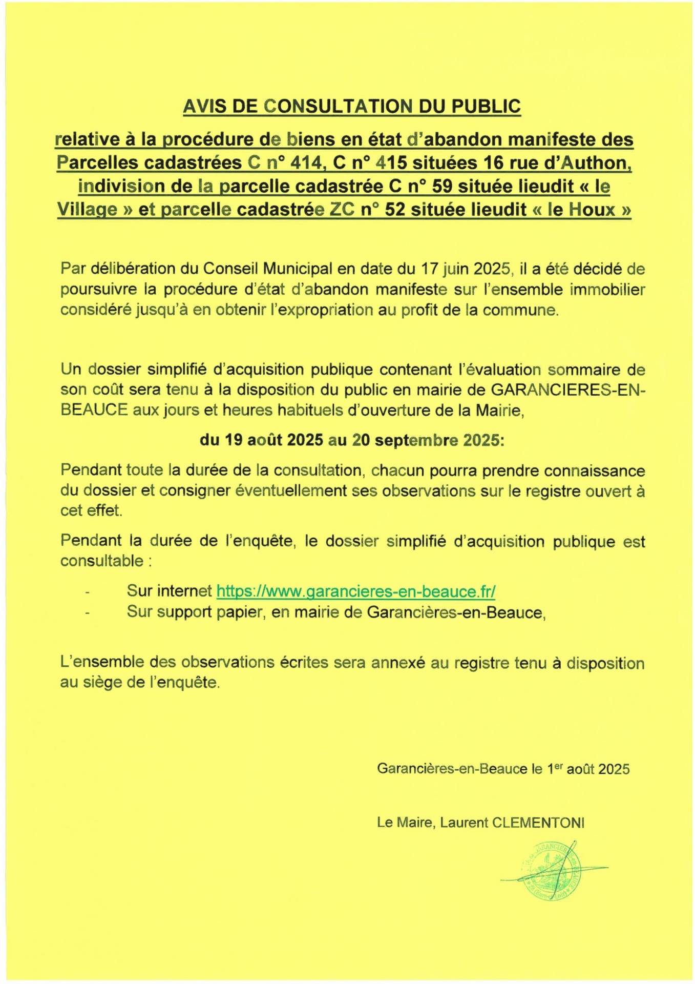 Consultation publique